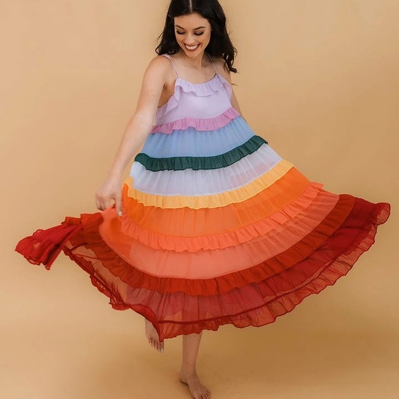 Storia Multicolor Ruffle Dress - Picture 3 of 8